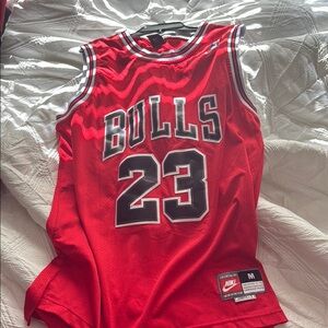 Jordan Nike Bulls Red Jersey with Number 23
